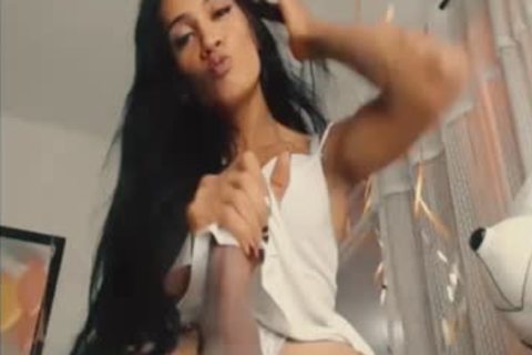 large dong latin chick ladyboy Teasing And Jerking