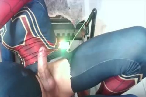 Chinese Spiderman t-girl acquire fucked