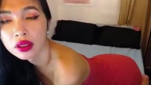 small weenie Filipina Trans Beauty With Tattoos Teases On cam