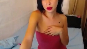small weenie Filipina Trans Beauty With Tattoos Teases On cam