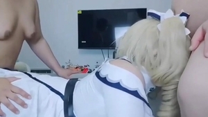 Super nasty wild costume Asia tranny With Two chubby D
