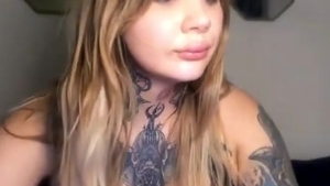 humongous zeppelins shemale With Full Tattoos Wanks Hard On web camera