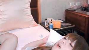 asian Trans girl couple fuck And sex cream flow Each Other