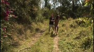 tranny Outdoor ass dril With A Hard ramrod